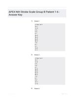 APEX NIH Stroke Scale Group B Patient 1-6 - Answer Key