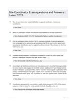 Site Coordinator Exam questions and Answers | Latest 2023