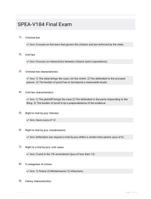 SPEA-V184 Final Exam All Possible Questions and Answers with complete solution