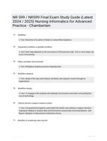 NR 599 / NR599 Final Exam Study Guide (Latest 2024 / 2025) Nursing Informatics for Advanced Practice - Chamberlain