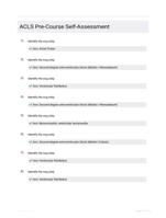 ACLS Pre-Course Self-Assessment 60 CORRECTLY ANSWERED QUESTIONS LATEST UPDATE