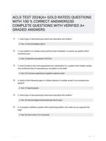 ACLS TEST 2024(A+ GOLD RATED) QUESTIONS WITH 100 % CORRECT ANSWERS||50 COMPLETE QUESTIONS WITH VERIFIED A+ GRADED ANSWERS