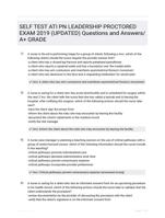 SELF TEST ATI PN LEADERSHIP PROCTORED EXAM 2019 (UPDATED) Questions and Answers/A+ GRADE