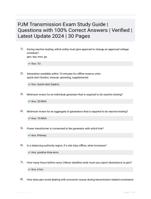 PJM Transmission Exam Study Guide | Questions with 100% Correct Answers | Verified | Latest Update 2024 | 30 Pages