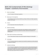 BIOS 242 Fundamentals Of Microbiology Chapter 1 Questions And Answers