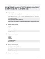 IRENE GOLD BOARDS PART 1 SPINAL ANATOMY QUESTIONS AND ANSWERS 2024