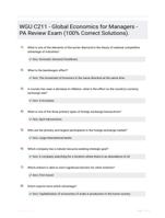 WGU C211 - Global Economics for Managers - PA Review Exam (100% Correct Solutions).