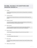 ICE BIBL 104 2023 (119) QUESTIONS AND  ANSWERS GRADED A+