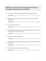 Ground School Mortgage Final Exam Questions with Answers 2024 Updates All Correct with A+ Grade