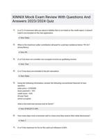 XINNIX Mock Exam Review With Questions And Answers 2023/2024 Quiz