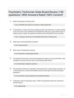 Psychiatric technician state board review 150 questions EXAM QUESTIONS (150 TERMS) WITH VERIFIED DEFINITIONS UPDATED 2024