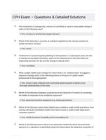 CPH Exam  Questions & Detailed Solutions