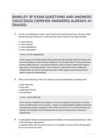 BARKLEY 3P EXAM QUESTIONS AND ANSWERS (2023/2024) (VERIFIED ANSWERS) ALREADY A+ GRADED.