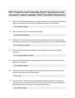 MO Property and Casualty Exam Questions and Answers Latest Update 2023 (verified Solutions)