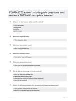 COMD 5070 exam 1 study guide questions and answers 2023 with complete solution