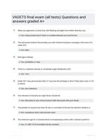 VADETS final exam (all  tests) Questions and  answers graded A+