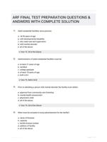 ARF FINAL TEST PREPARATION QUESTIONS & ANSWERS WITH COMPLETE SOLUTION