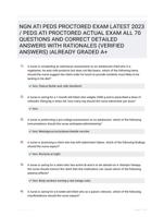 NGN ATI PEDS PROCTORED EXAM LATEST 2023 /  PEDS ATI PROCTORED ACTUAL EXAM ALL 70 QUESTIONS AND CORRECT DETAILED ANSWERS  WITH RATIONALES (VERIFIED ANSWERS)  |ALREADY GRADED A+