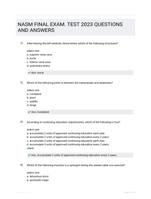 NASM FINAL EXAM. TEST 2023 QUESTIONS AND ANSWERS