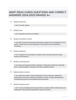 AEMT DRUG CARDS QUESTIONS AND CORRECT ANSWERS 2024/2025 GRADED A+.