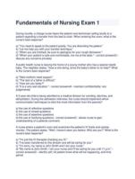 Fundamentals of Nursing Exam 1