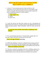 HESI OB REVISION QUESTIONS WITH SOLUTIONS ALL CORRECT 2023-2024