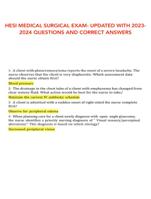 HESI MEDICAL SURGICAL EXAM- UPDATED WITH 2023- 2024 QUESTIONS AND CORRECT ANSWERS