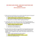 HESI MED SURG EXAMS - NEW GEN QUESTIONS AND ANSWERS DKA Questions Included