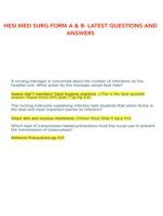 HESI MED SURG FORM A & B- LATEST QUESTIONS AND ANSWERS