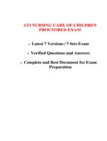 ATI NURSING CARE OF CHILDREN PROCTORED EXAM