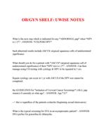 OB/GYN SHELF: UWISE NOTES questions and verified answers