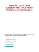 350 FINAL ACTUAL EXAM QUESTIONS WITH 100% CORRECT  VERIFIED ANSWERS GRADED A+