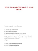 2023 CA DMV PERMIT TEST ACTUAL  EXAM 2