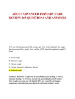 ADULT ADVANCED PRIMARY CARE  REVIEW 165 QUESTIONS AND ANSWERS