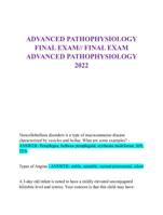 ADVANCED PATHOPHYSIOLOGY  FINAL EXAM// FINAL EXAM  ADVANCED PATHOPHYSIOLOGY  2022