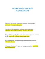 ALPHA PHI ALPHA RISK  MANAGEMENT