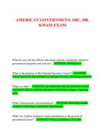 AMERICAN GOVERNMENT, SBU, DR. KWASI EXAM