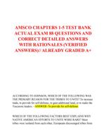 AMSCO CHAPTERS 1-5 TEST BANK CORRECT DETAILED ANSWERS  WITH RATIONALES (VERIFIED  ANSWERS)// ALREADY GRADED A+