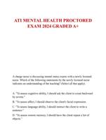 ATI MENTAL HEALTH PROCTORED  EXAM 2024 GRADED A+