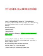 ATI MENTAL HEALTH PROCTORED  EXAM 2023