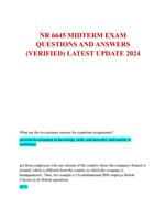 NR 6645 MIDTERM EXAM  QUESTIONS AND ANSWERS  (VERIFIED) LATEST UPDATE 2024