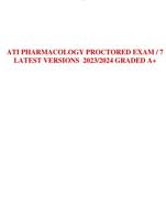 ATI PHARMACOLOGY PROCTORED EXAM / 7  LATEST VERSIONS 2023/2024 GRADED A+