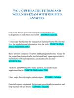 WGU C458 HEALTH, FITNESS AND  WELLNESS EXAM WITH VERIFIED  ANSWERS