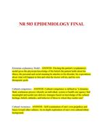 NR 503 EPIDEMIOLOGY FINAL QUESTIONS AND ANSWERS