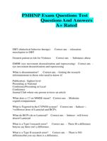 PMHNP Exam Questions Test QuestionsAnd Answers A+ Rated