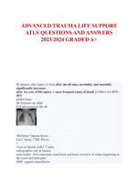 ADVANCED TRAUMA LIFE SUPPORT  ATLS QUESTIONS AND ANSWERS  2023/2024 GRADED A+