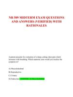 NR 509 MIDTERM EXAM QUESTIONS  AND ANSWERS (VERIFIED) WITH  RATIONALES