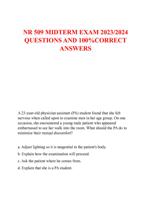 NR 509 MIDTERM EXAM 2023/2024  QUESTIONS AND 100%CORRECT  ANSWERS