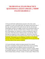 NR 509 FINAL EXAM PRACTICE  QUESTIONS LATEST UPDATE || NR509  EXAM GRADED A+