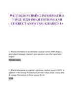 WGU D220 NURSING INFORMATICS  // WGU D220 100 QUESTIONS AND  CORRECT ANSWERS //GRADED A+